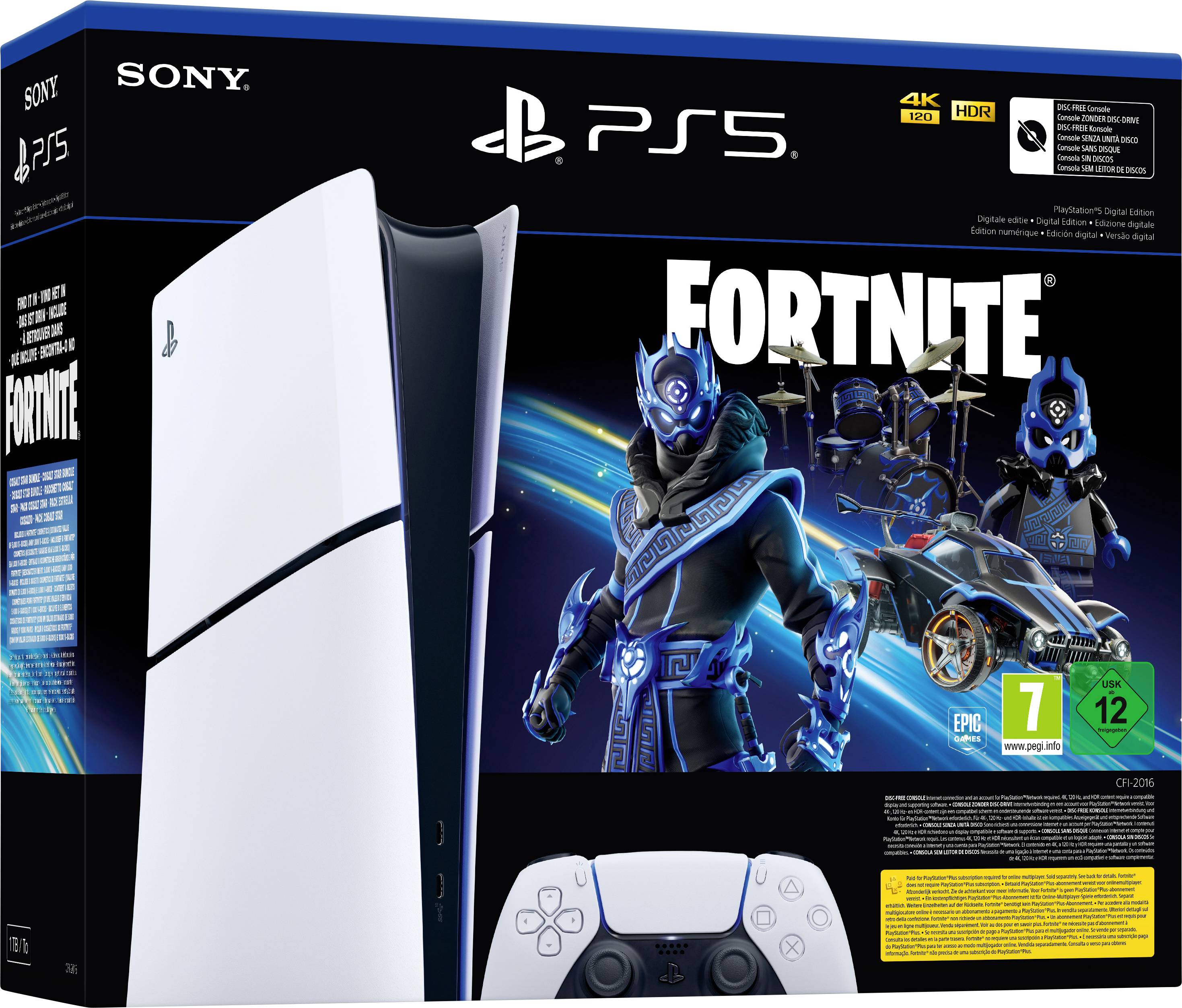 Sony Playstation® 5 Konsole 1TB Weiß/Schwarz inkl. Fortnite