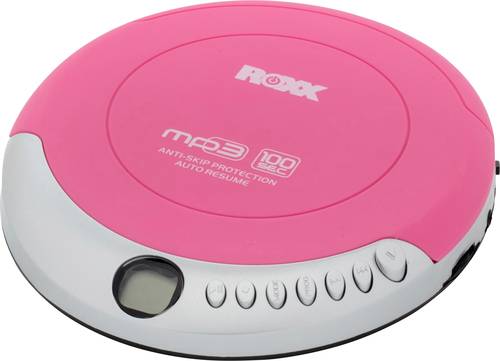 Roxx PCD 501 pink Tragbarer CD-Player CD, CD-R, CD-RW, MP3 Pink, Silber