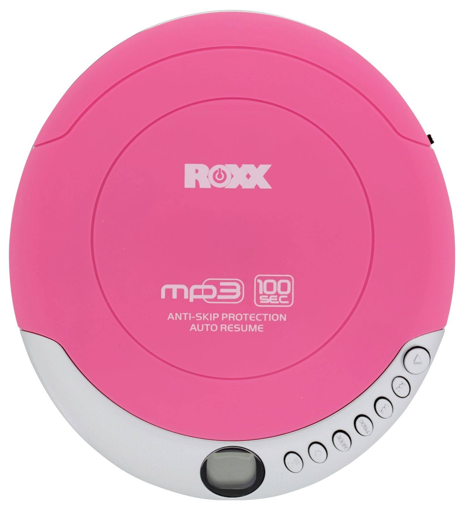 Roxx PCD 501 pink Tragbarer CD-Player CD, CD-R, CD-RW, MP3 Pink, Silber