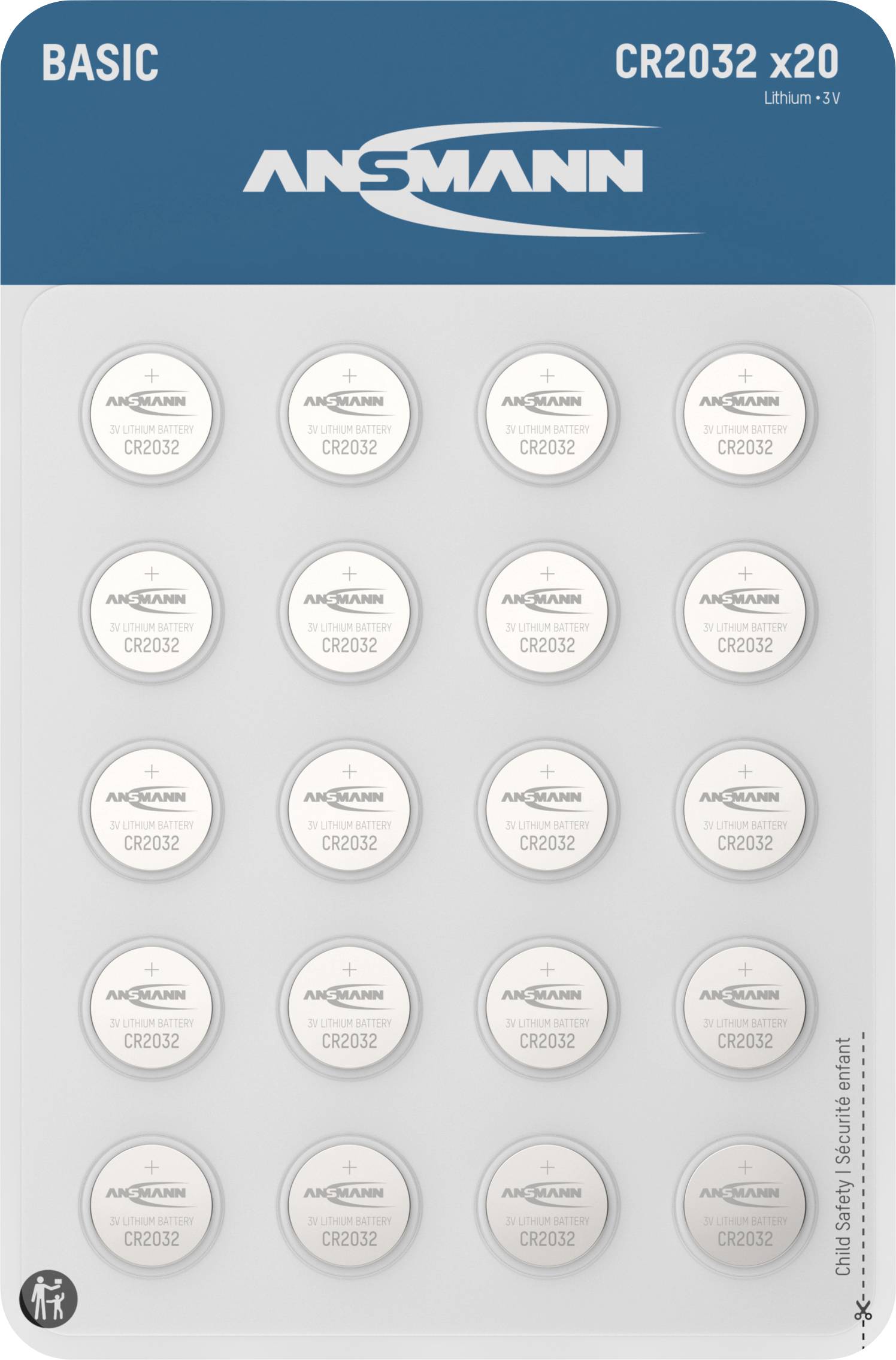 Ansmann Knopfzelle CR 2032 3 V 20 St. 240 mAh Lithium