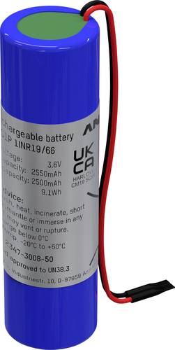 Ansmann Spezial-Akku 18650 Kabel Li-Ion 3.6 V 2550 mAh 1 St.
