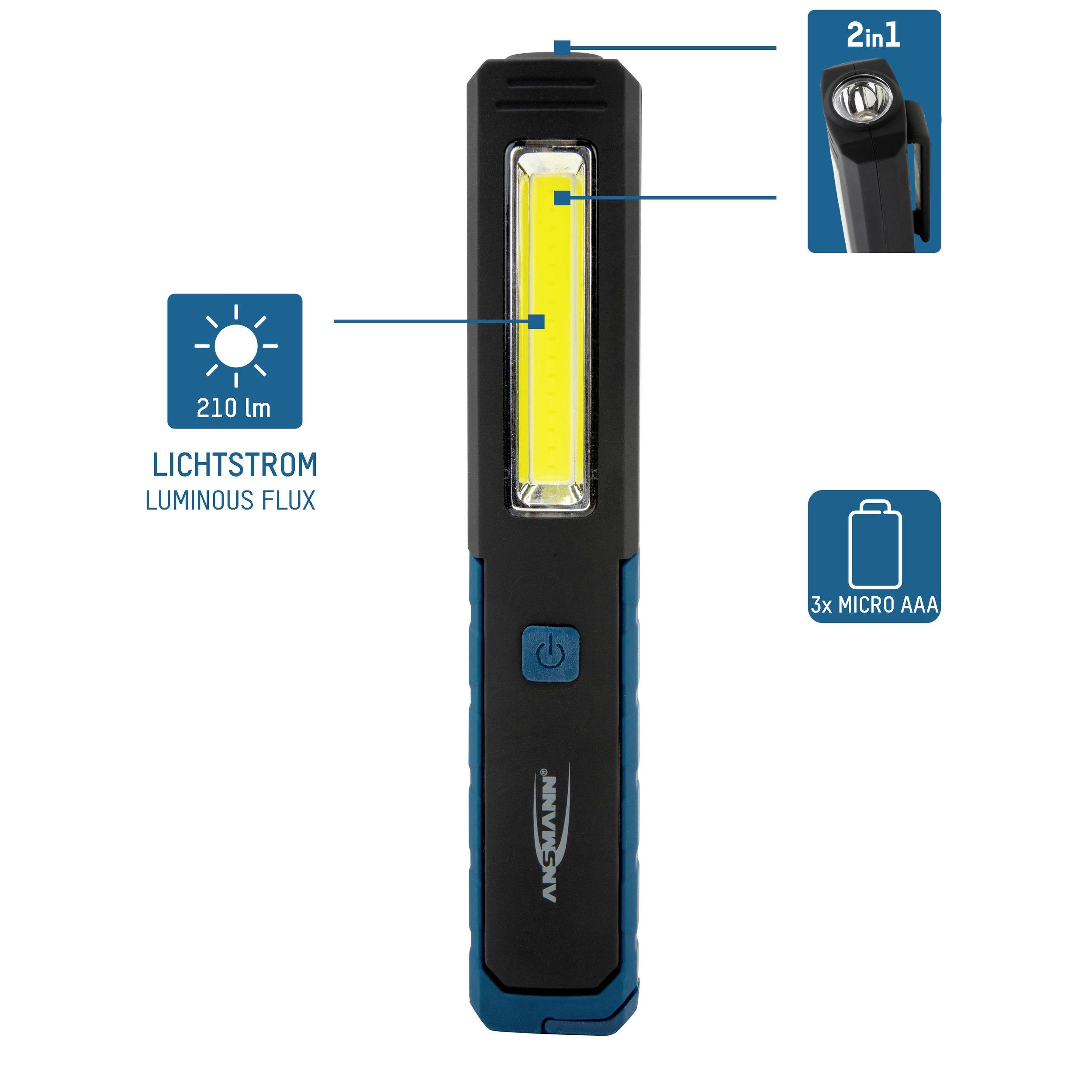 Ansmann 1600-0387 WL210B COB LED Arbeitsleuchte batteriebetrieben 210lm