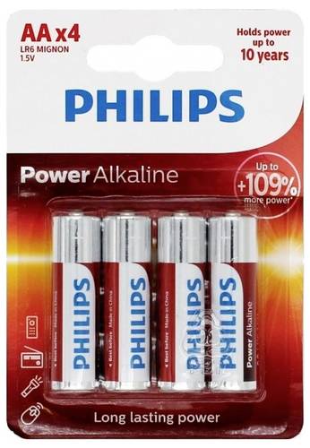 Philips Power LR6 Mignon (AA)-Batterie Alkali-Mangan 1.5 V 4 St.