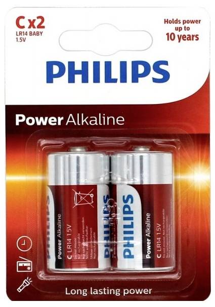 Philips Power LR14 Baby (C)-Batterie Alkali-Mangan 1.5V 2St.
