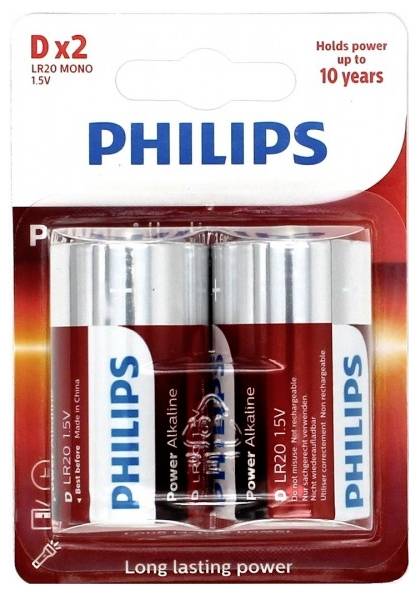 Philips Power LR20 Mono (D)-Batterie Alkali-Mangan 1.5 V 2 St.