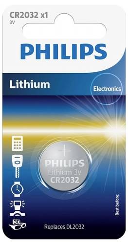 Philips Knopfzelle CR2032 3 V 1 St. Lithium Minicells