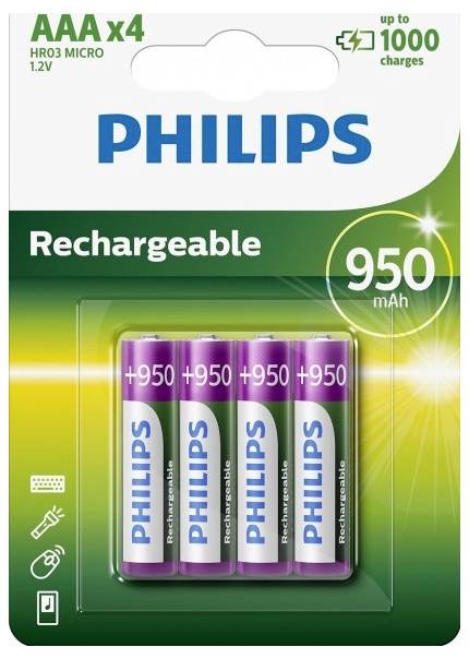 Philips HR03 Micro (AAA)-Akku NiMH 900 mAh 1.2 V 4 St.