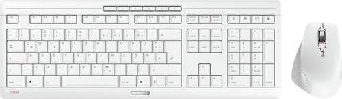 CHERRY Stream Comfort Funk Tastatur, Maus-Set Deutsch, QWERTZ Weiß