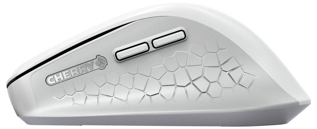 CHERRY MSW Stream Comfort Maus Funk Optisch Weiß 6 Tasten 4000 dpi Ergonomisch, Geräuscharme Tasten