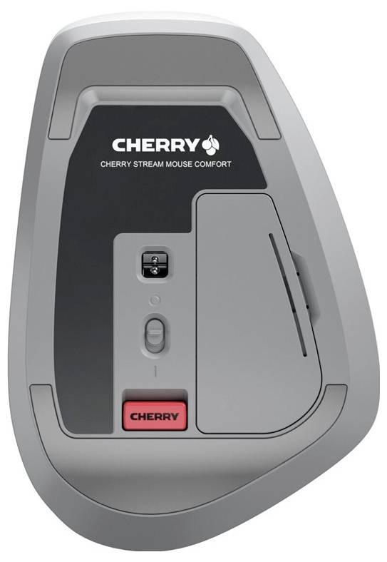 CHERRY MSW Stream Comfort Maus Funk Optisch Weiß 6 Tasten 4000 dpi Ergonomisch, Geräuscharme Tasten