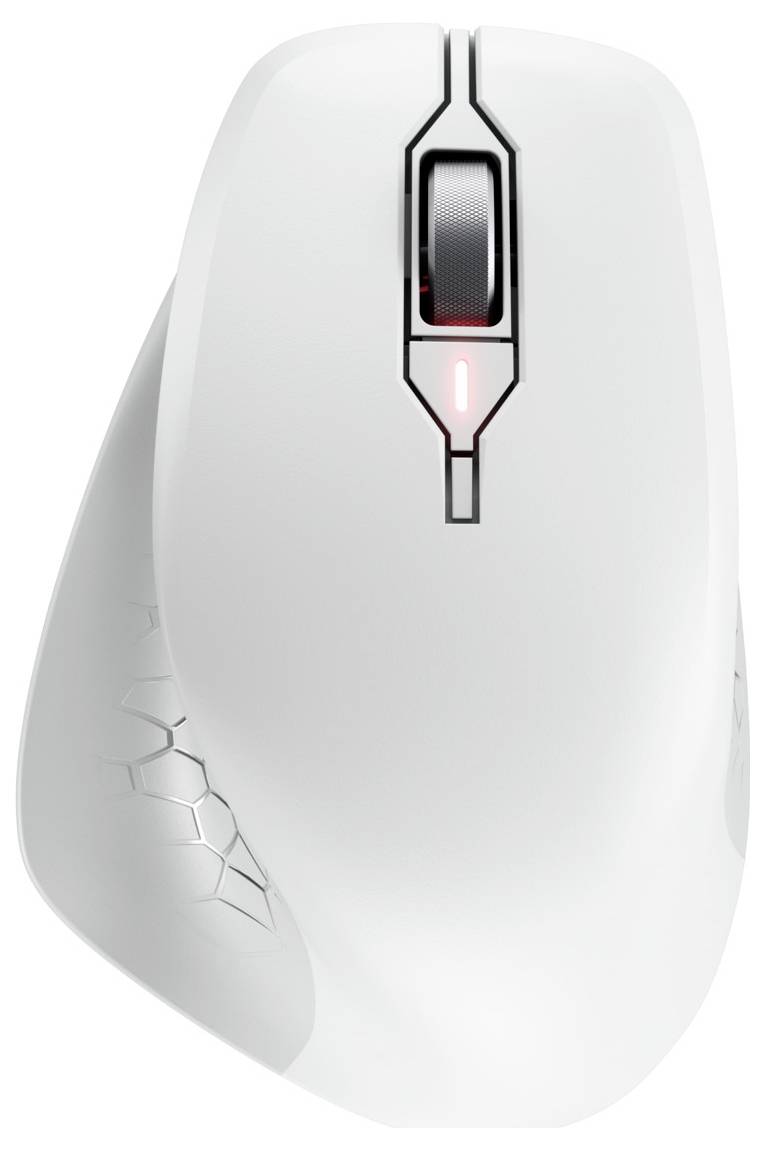 CHERRY MSW Stream Comfort Maus Funk Optisch Weiß 6 Tasten 4000 dpi Ergonomisch, Geräuscharme Tasten
