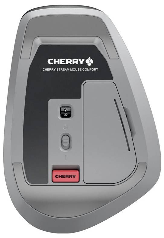 CHERRY MSW Stream Comfort Maus Funk Optisch Schwarz 6 Tasten 4000 dpi Ergonomisch, Geräuscharme Tasten