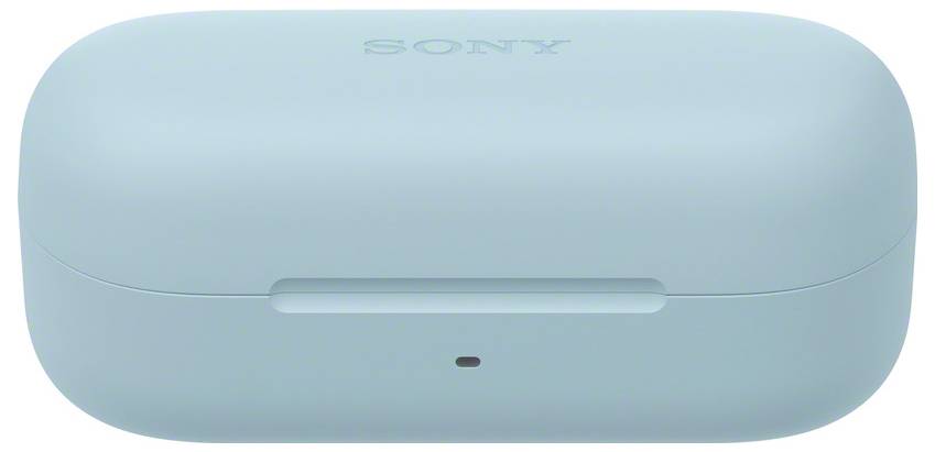 Grüne Ladehülle mit 'SONY' Aufschrift, geschlossen.