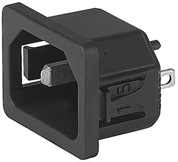 Schurter 6102.5130 Kaltgeräte-Steckverbinder Stecker, gerade Gesamtpolzahl: 2 10mA Schwarz