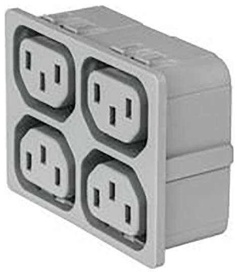 Schurter 3-103-840 Kaltgeräte-Steckverbinder Buchse, gerade Gesamtpolzahl: 12 10mA Grau