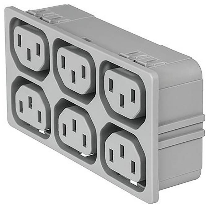 Schurter 3-103-873 Kaltgeräte-Steckverbinder Buchse, gerade Gesamtpolzahl: 18 10mA Grau