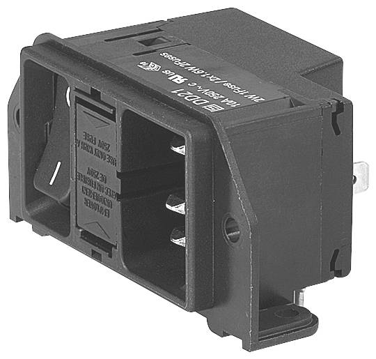 Schurter DD21.0121.1111 Kaltgeräte-Steckverbinder Stecker, gerade Gesamtpolzahl: 3 10mA Schwarz 1St.