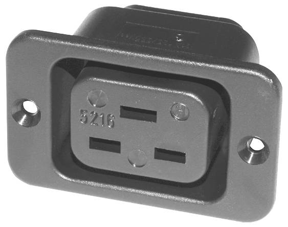 Schurter 6183.0002 Kaltgeräte-Steckverbinder Buchse, gerade Gesamtpolzahl: 3 16mA Schwarz