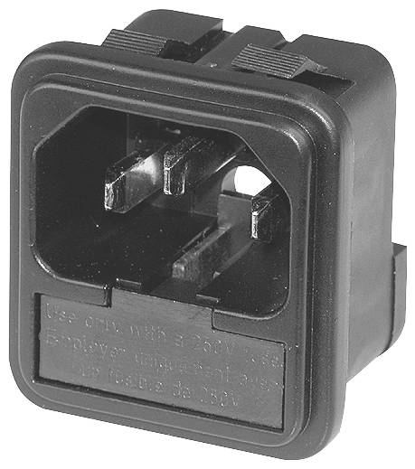 Schurter 4304.6026 Kaltgeräte-Steckverbinder Stecker, gerade Gesamtpolzahl: 3 10mA Schwarz