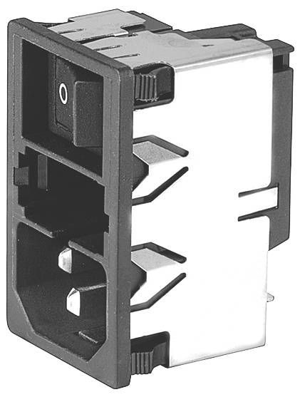 Schurter KM01.1105.11 Kaltgeräte-Steckverbinder Stecker, gerade Gesamtpolzahl: 3 10mA Schwarz 1St.