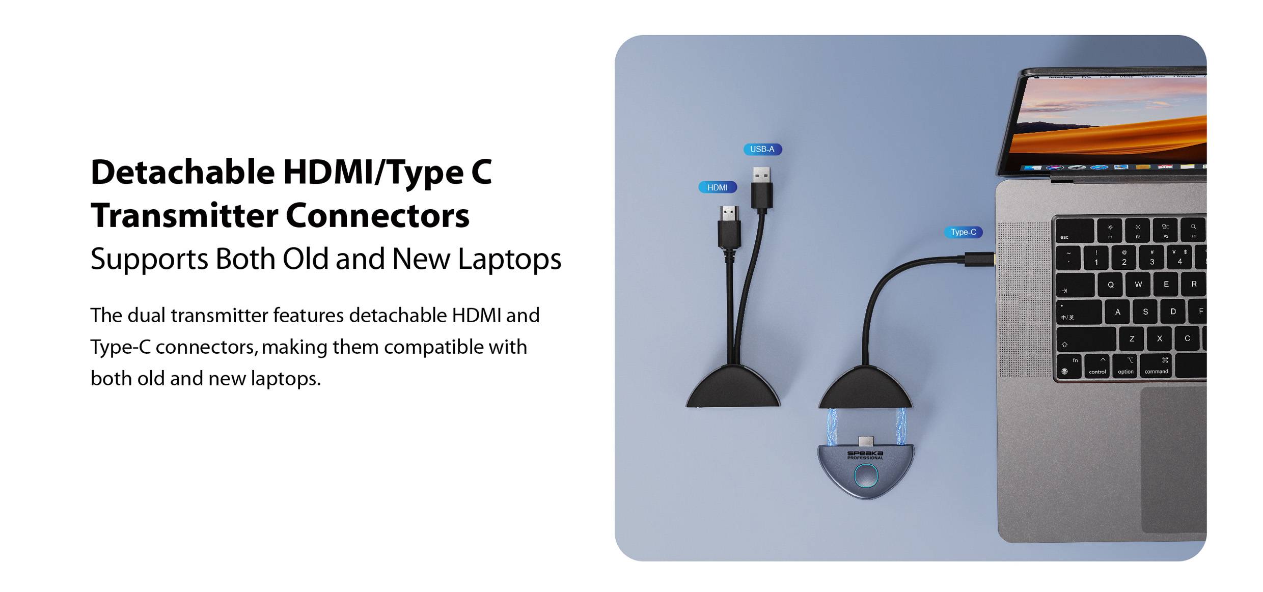 SpeaKa Professional SP-TR-500 Drahtloses Full HD Präsentationssystem 30m 5GHz, 2.4GHz 1920 x 1080 Pixel Sichere Funkübertragung