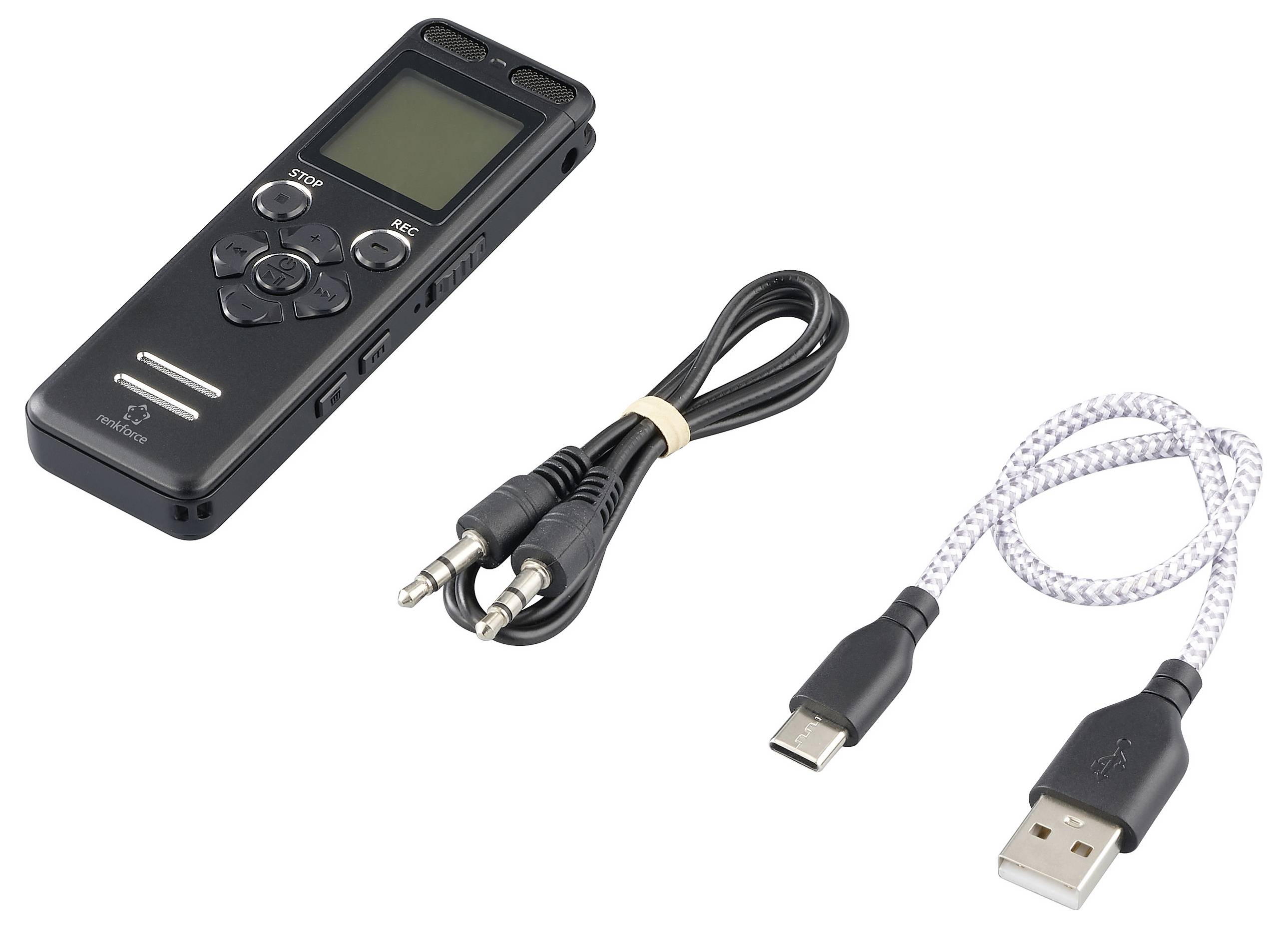 Renkforce RF-DVR-E36 Digitales Diktiergerät Aufzeichnungsdauer (max.) 25h Schwarz Geräuschunterdrückung