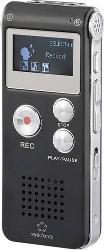 Renkforce RF-DVR-L169 Digitales Diktiergerät Aufzeichnungsdauer (max.) 25 h Schwarz Geräuschunterdr