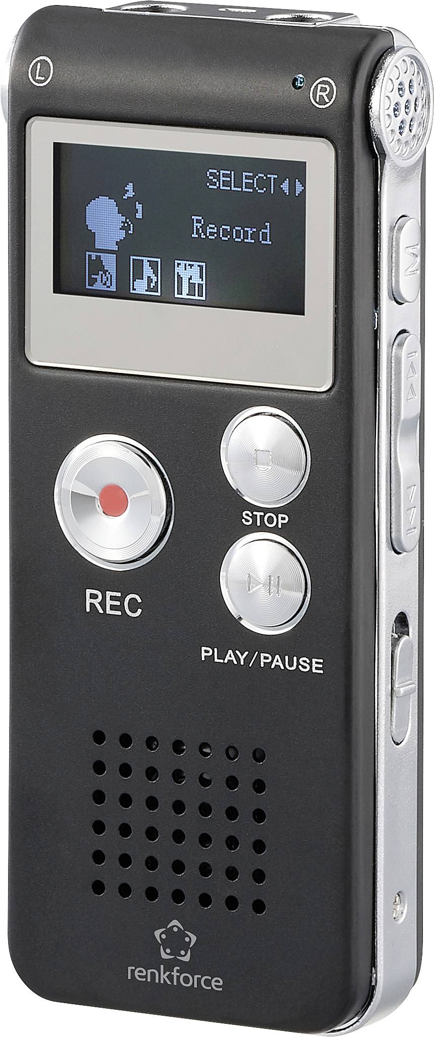 Renkforce RF-DVR-L169 Digitales Diktiergerät Aufzeichnungsdauer (max.) 25h Schwarz Geräuschunterdrückung