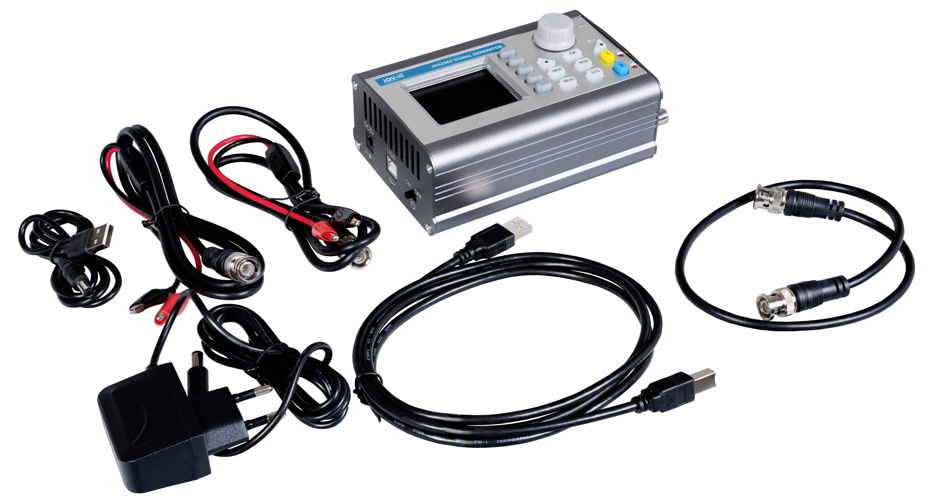 Joy-it JDS-2960-60MHz Funktionsgenerator akkubetrieben, Funktionsgenerator netzbetrieben, Signalgenerator 0 Hz - 60 MHz 2-Kanal Arbiträr, Dreieck,