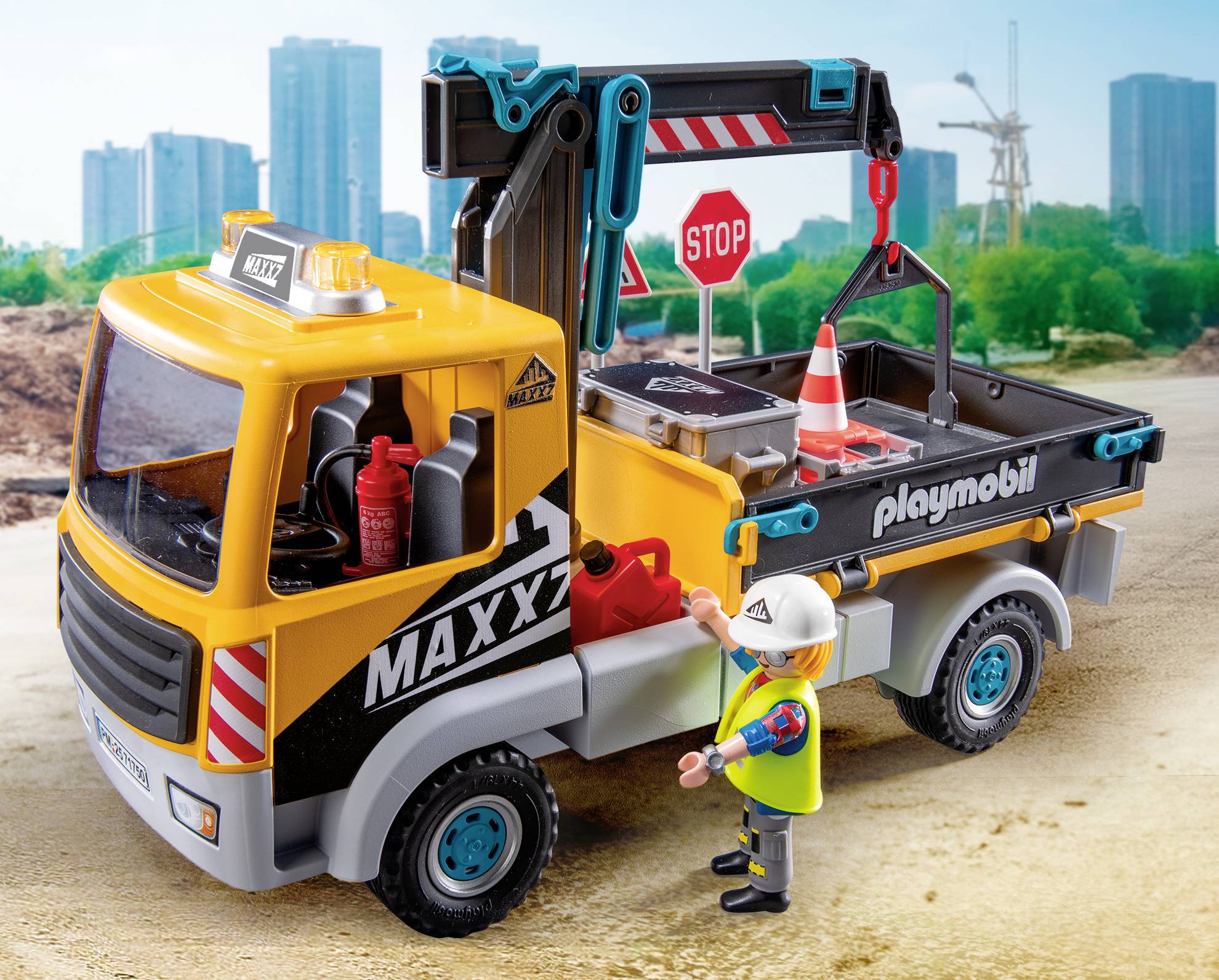 Playmobil® ACT!ON HEROES Baustellen-LKW mit Kran 71750