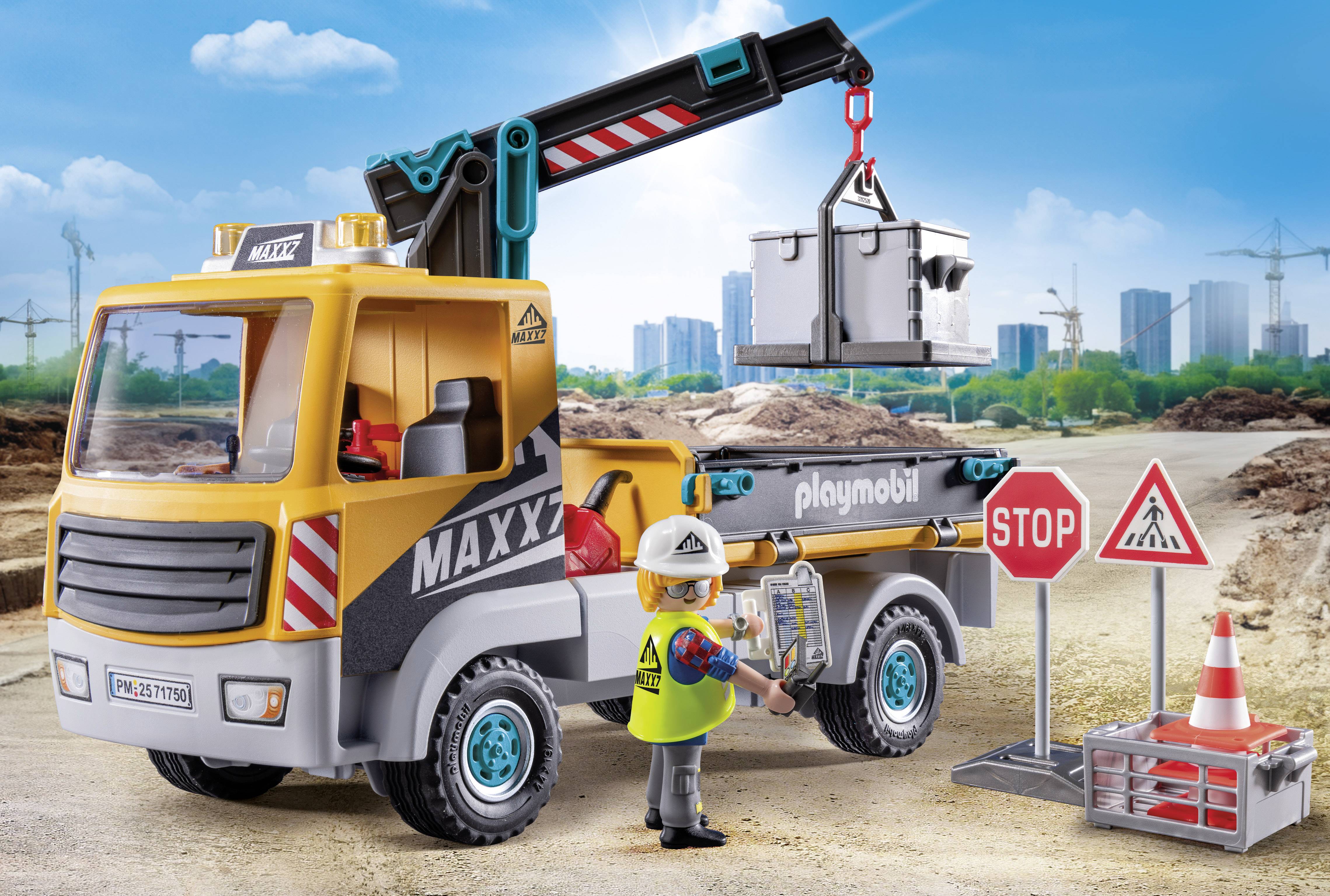 Playmobil® ACT!ON HEROES Baustellen-LKW mit Kran 71750