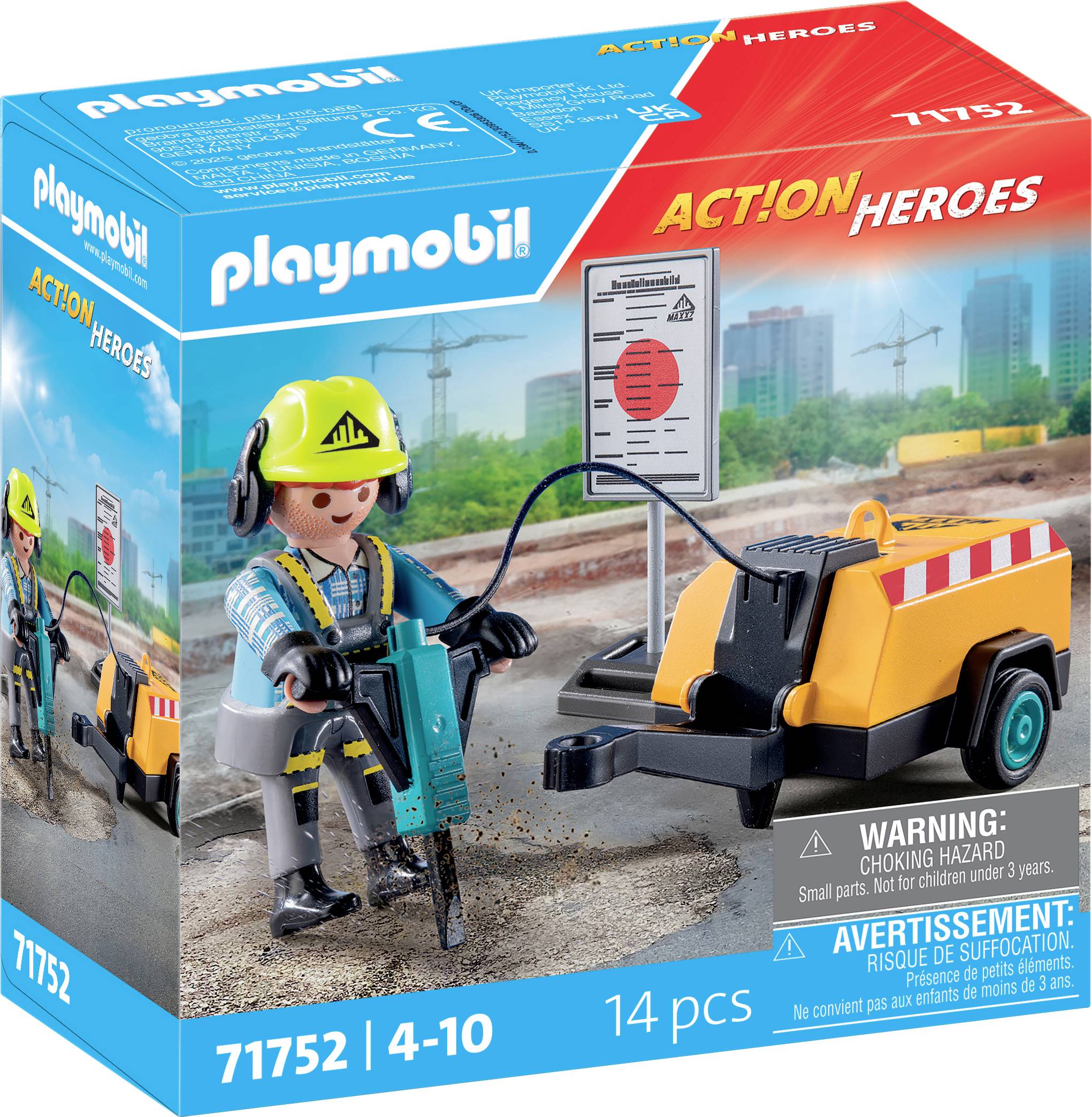 Playmobil® ACT!ON HEROES Bauarbeiter mit Meißel 71752
