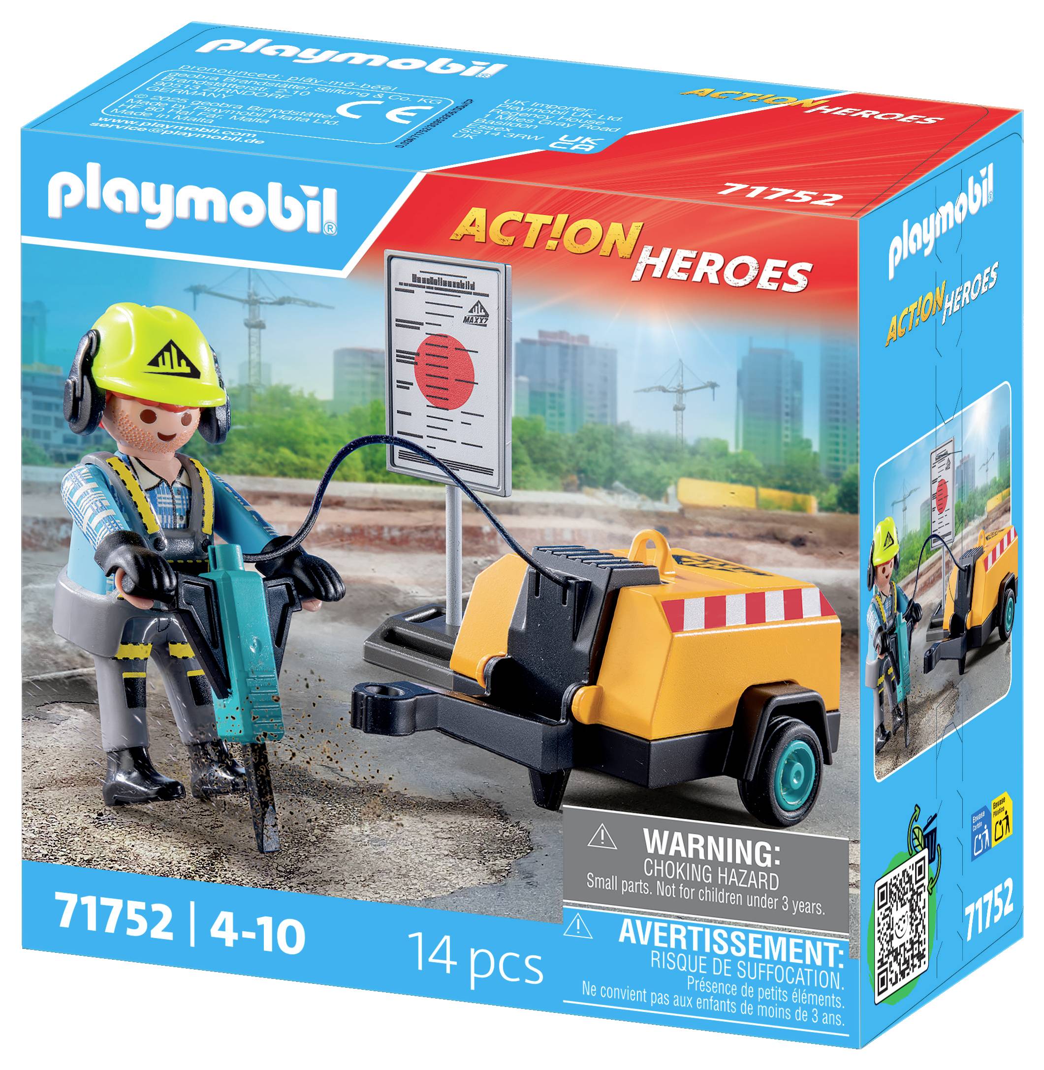Playmobil® ACT!ON HEROES Bauarbeiter mit Meißel 71752