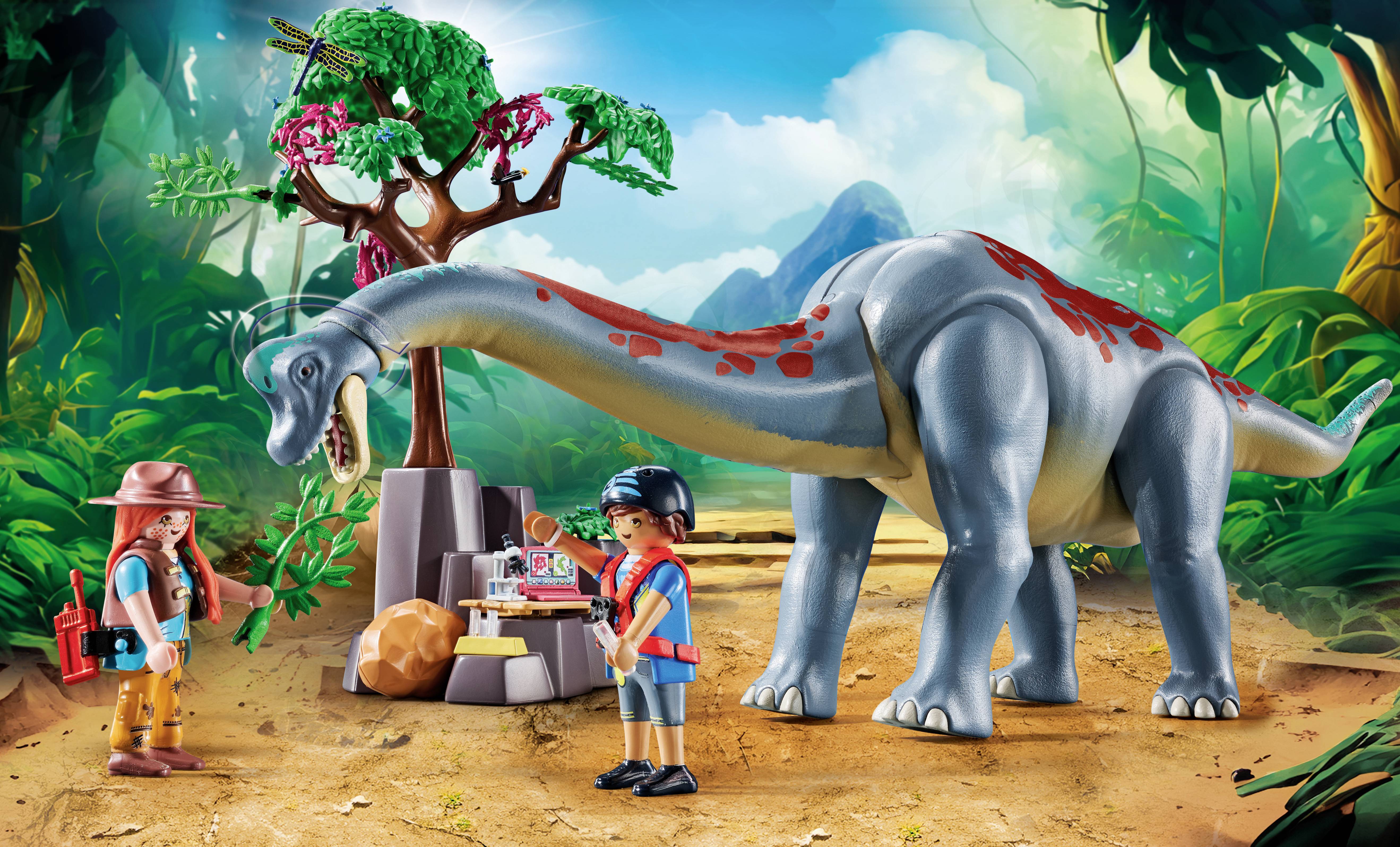 Playmobil® Dinos Brachiosaurus-Begegnung mit Luftkissenboot 71819