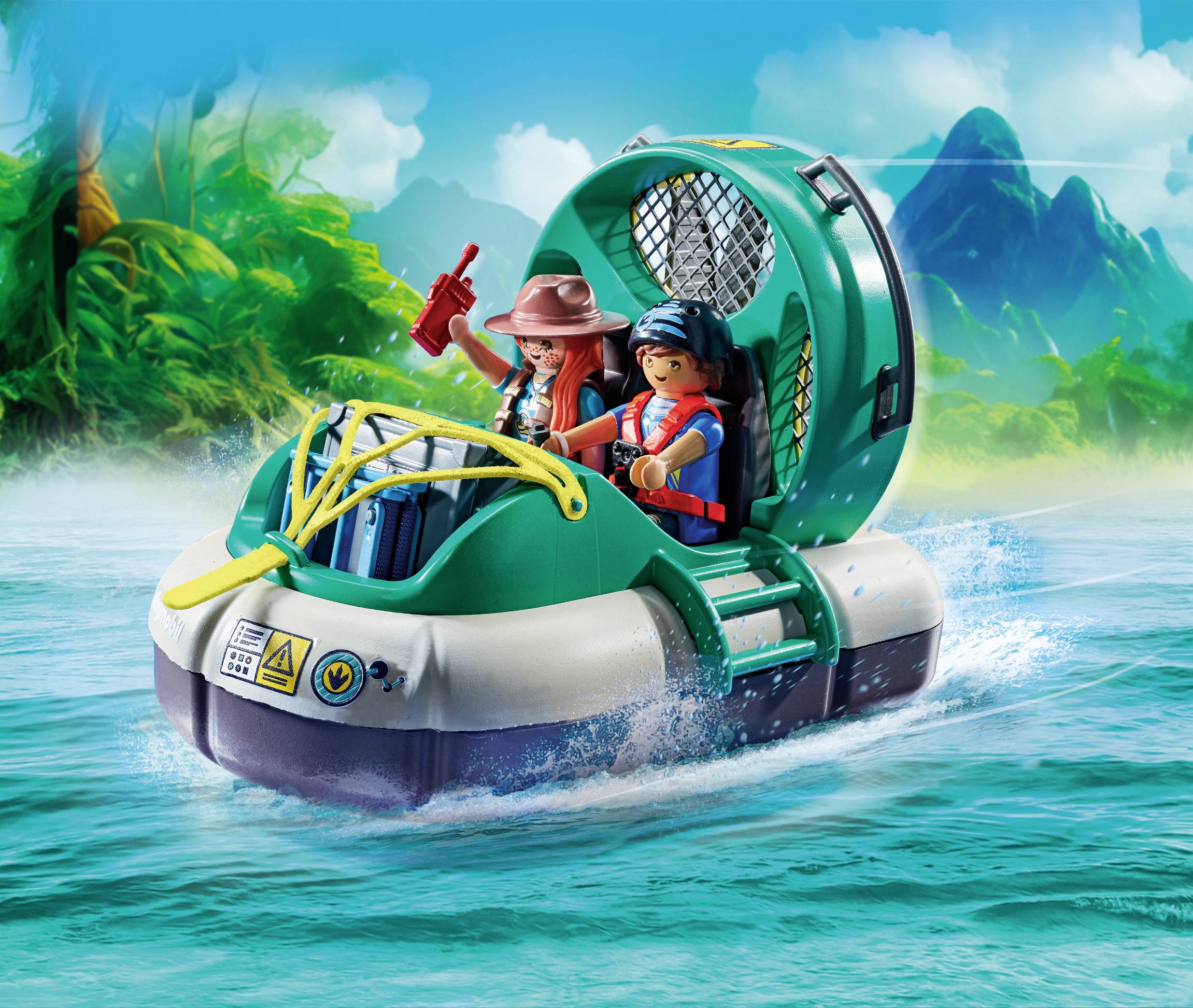 Playmobil® Dinos Brachiosaurus-Begegnung mit Luftkissenboot 71819