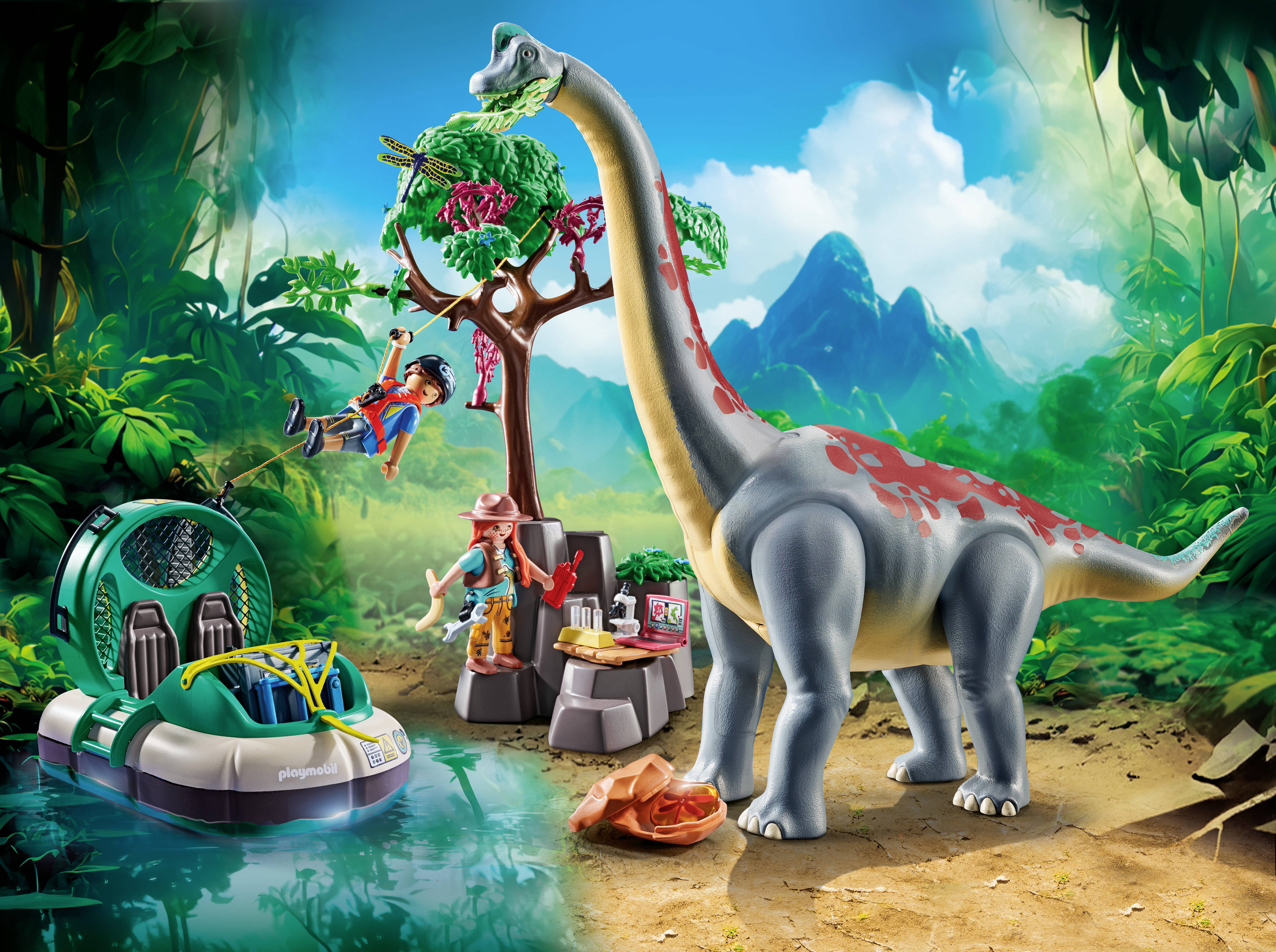 Playmobil® Dinos Brachiosaurus-Begegnung mit Luftkissenboot 71819