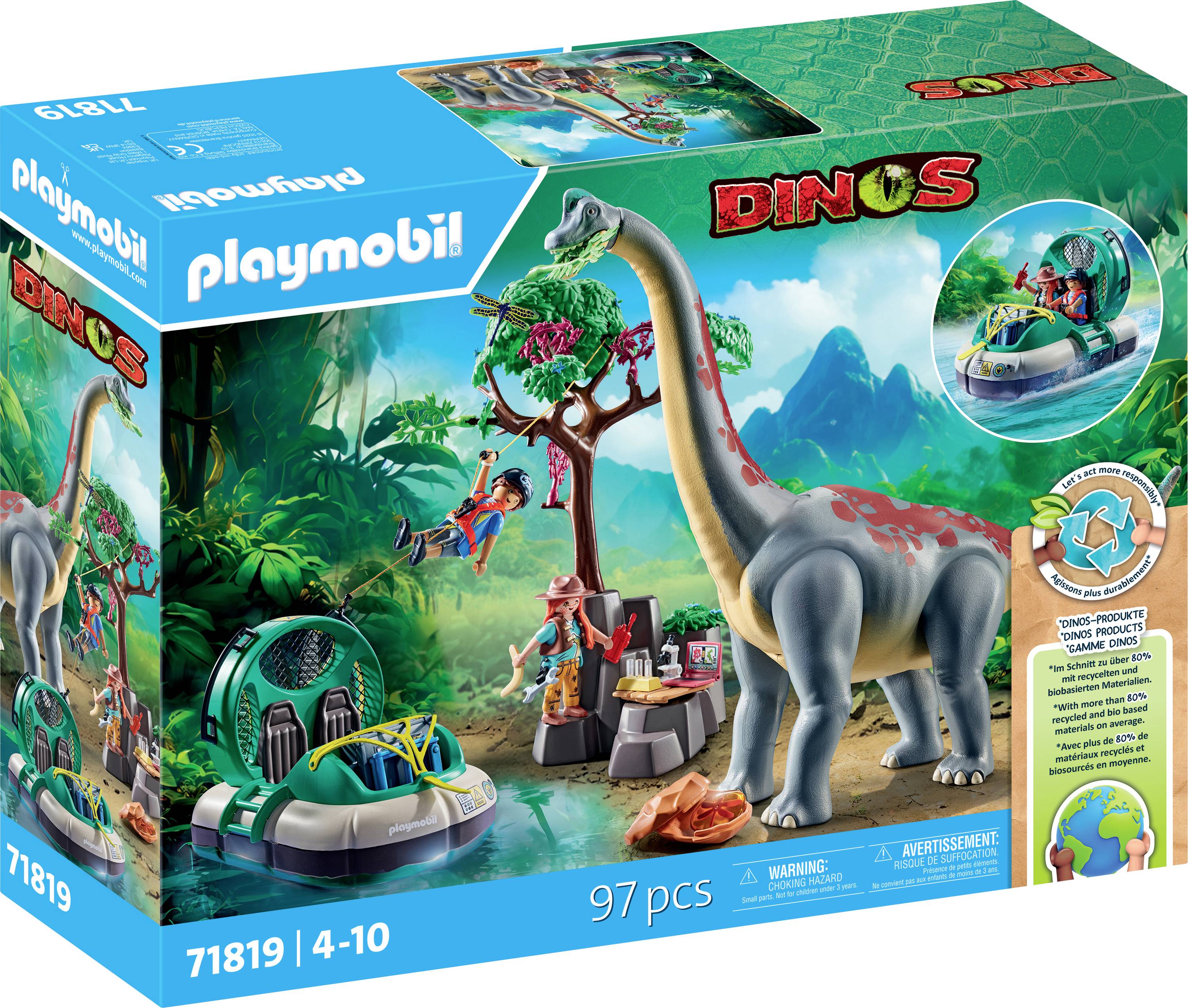 Playmobil® Dinos Brachiosaurus-Begegnung mit Luftkissenboot 71819