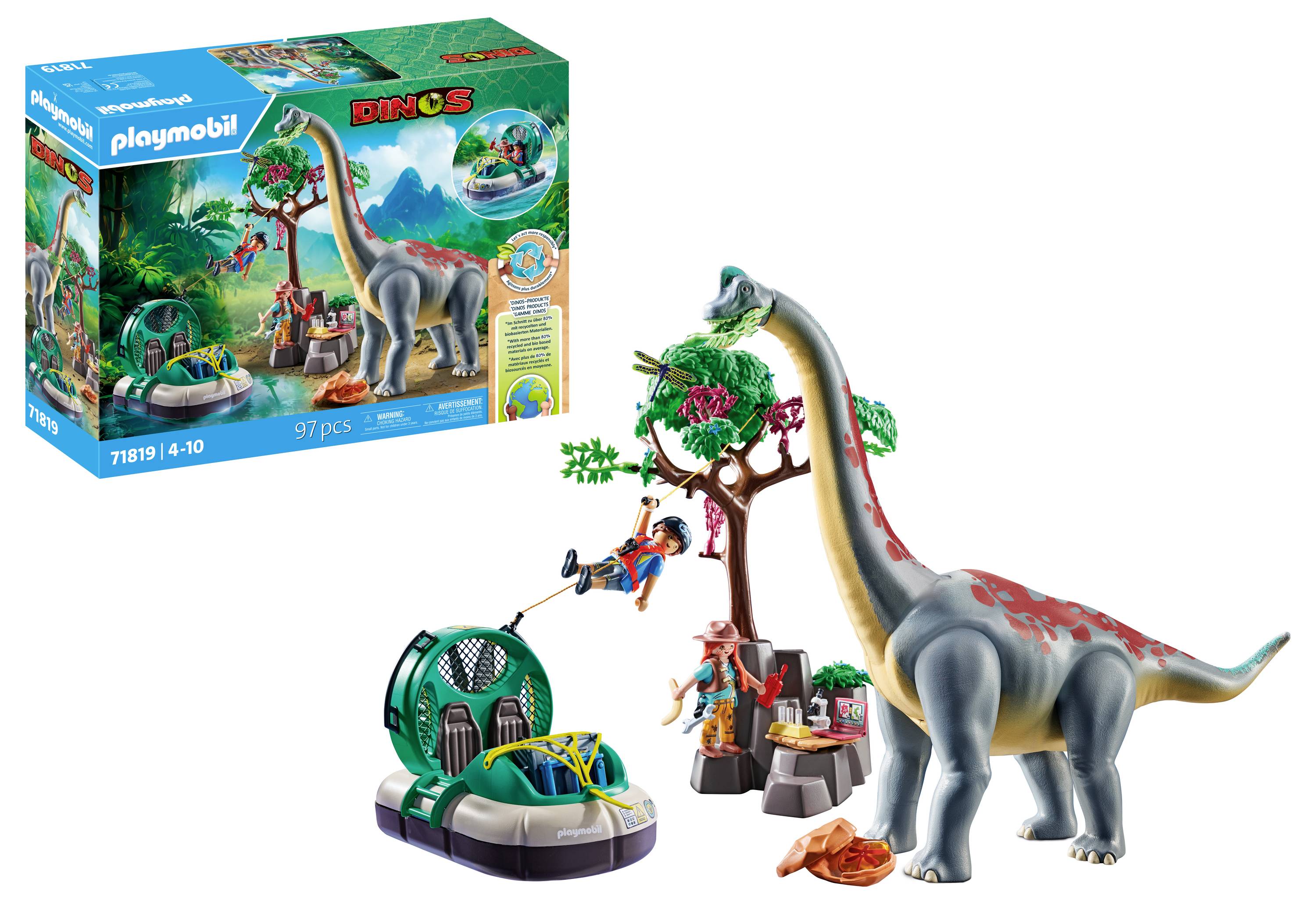 Playmobil® Dinos Brachiosaurus-Begegnung mit Luftkissenboot 71819