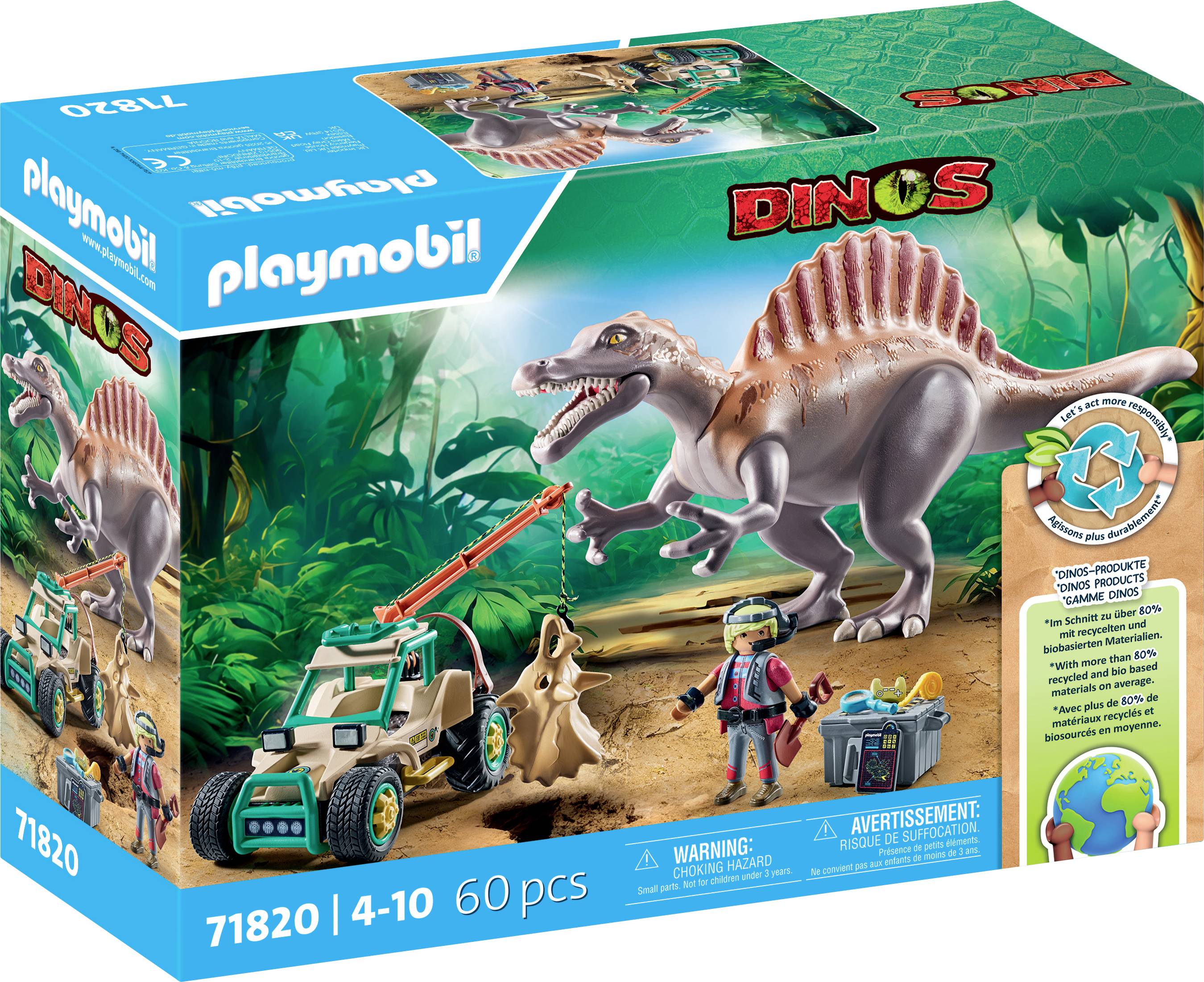 Playmobil® Dinos Spinosaurus-Angriff auf Dino-Ausgrabung 71820