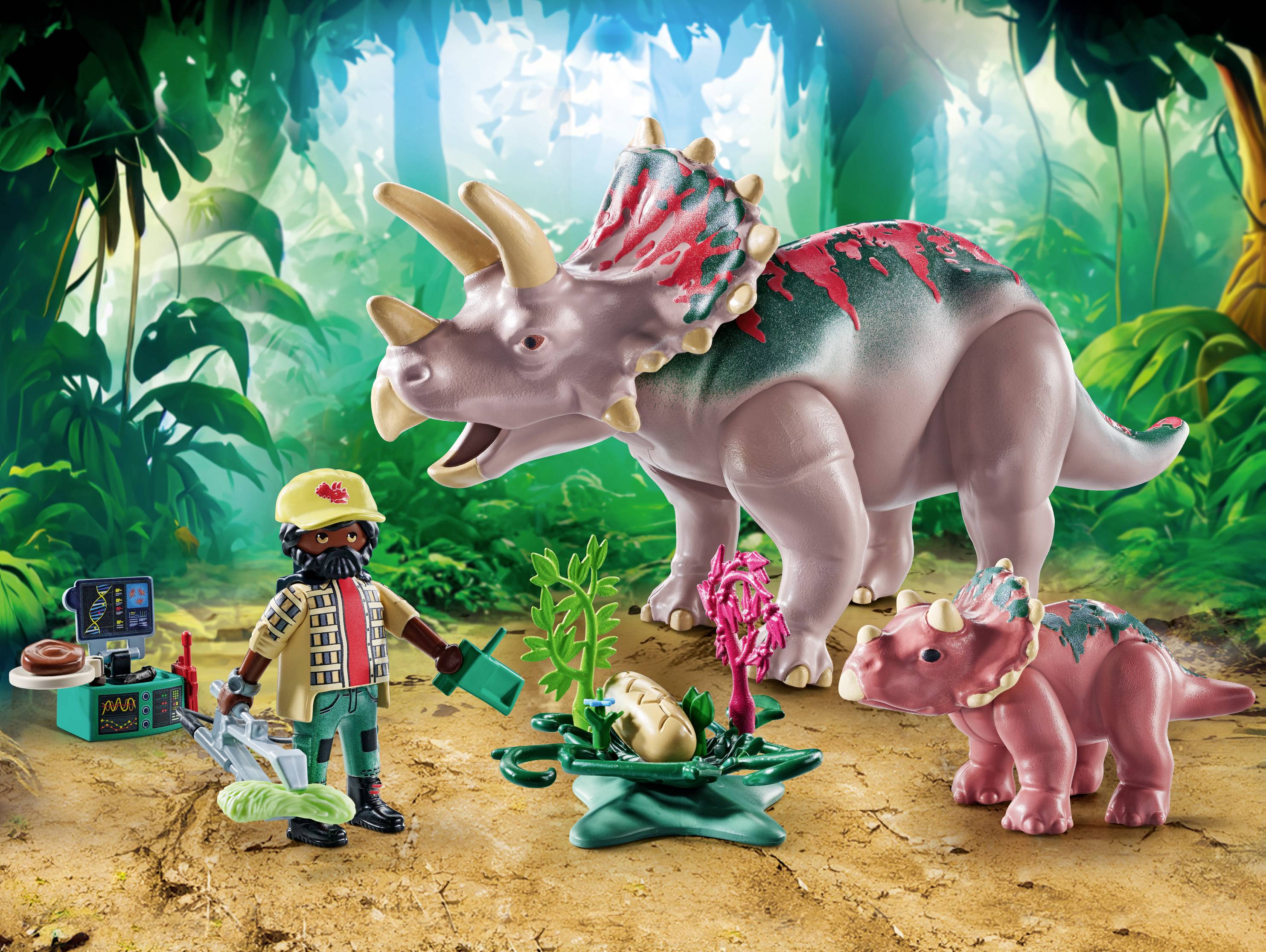 Playmobil® Dinos Triceratops mit Jungtier 71821