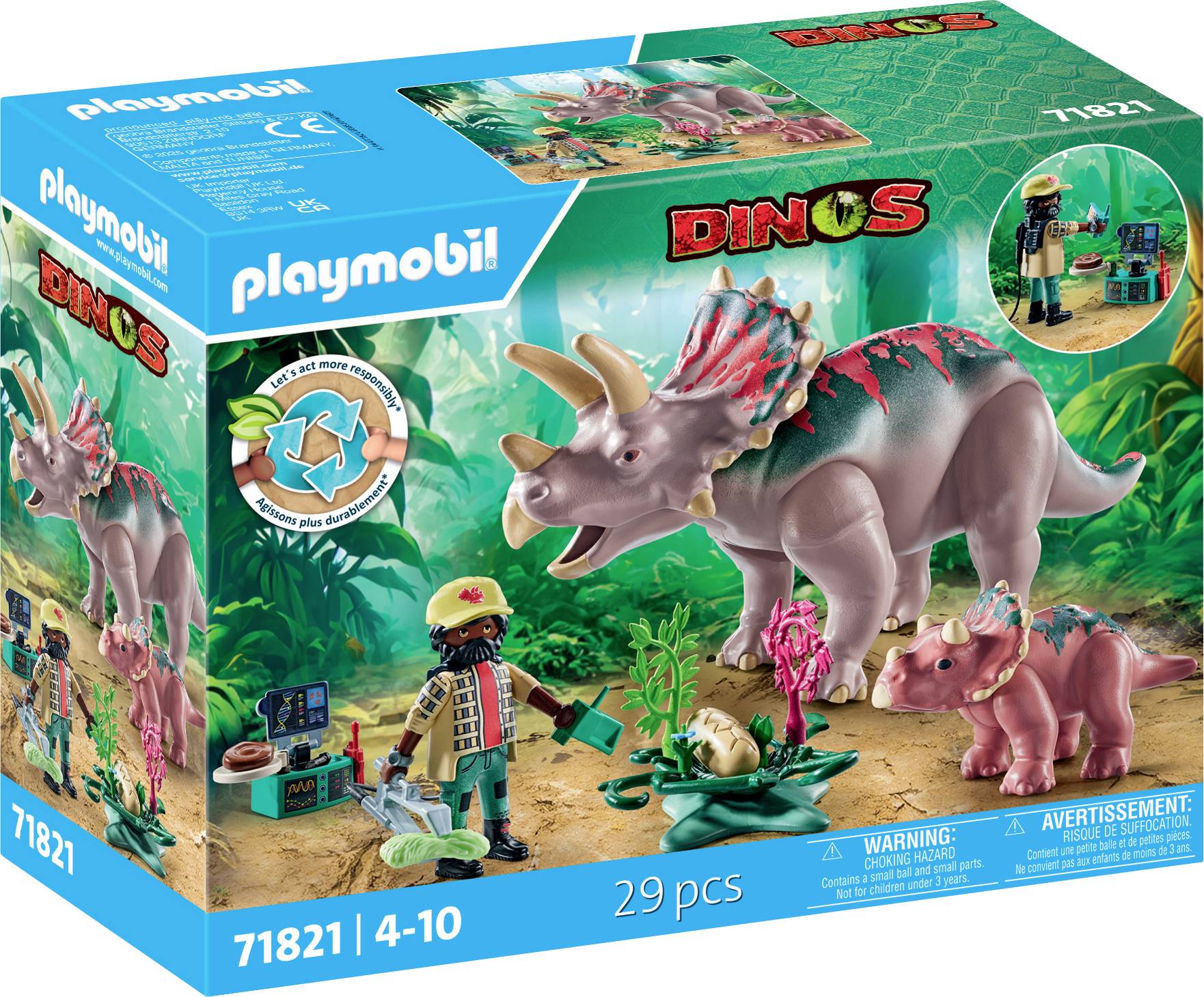 Playmobil® Dinos Triceratops mit Jungtier 71821