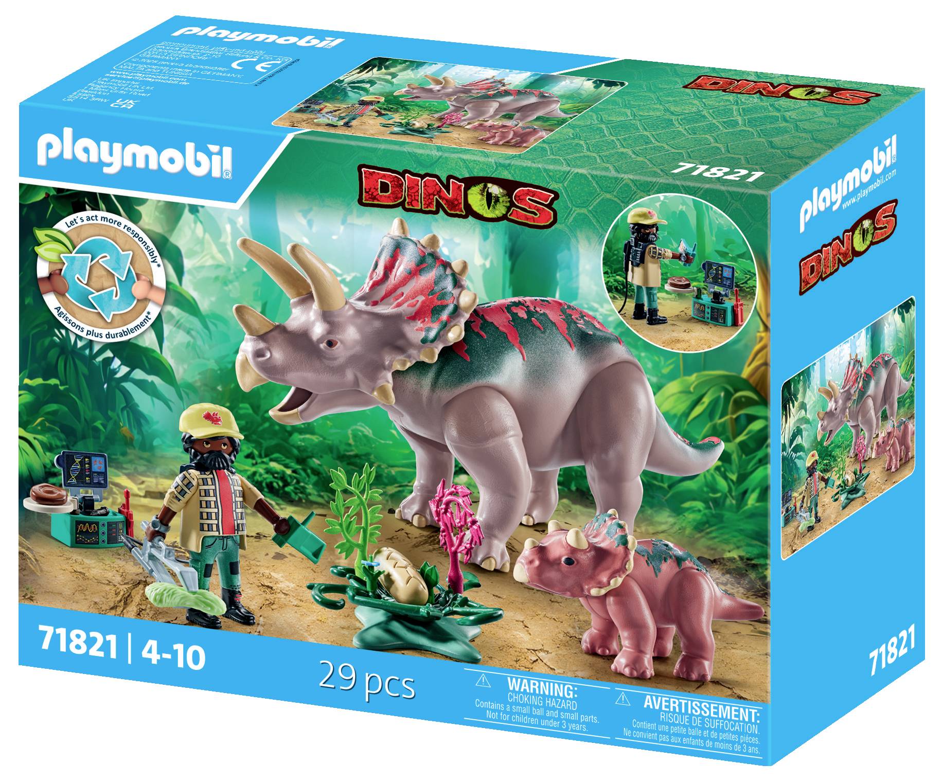 Playmobil® Dinos Triceratops mit Jungtier 71821