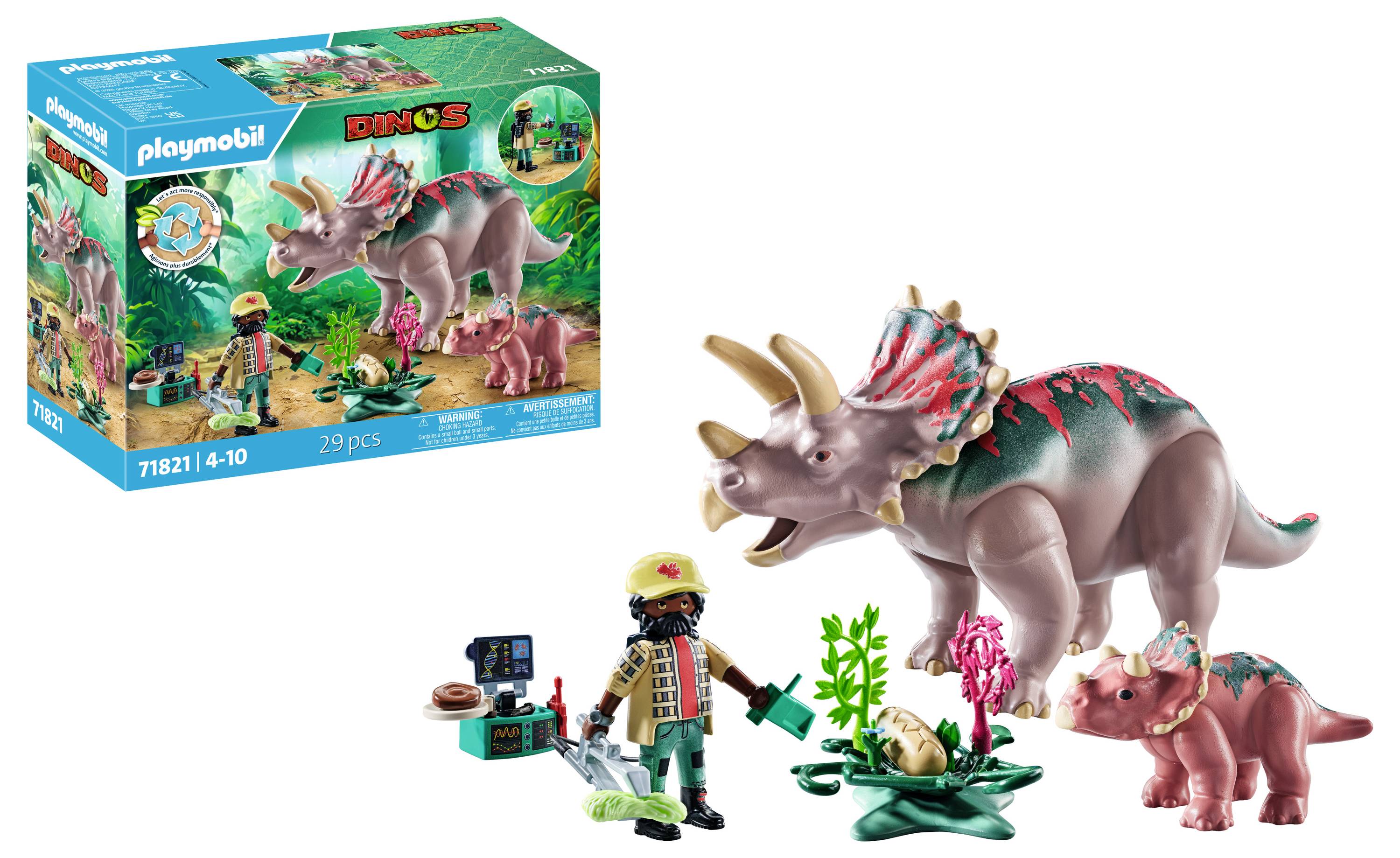 Playmobil® Dinos Triceratops mit Jungtier 71821