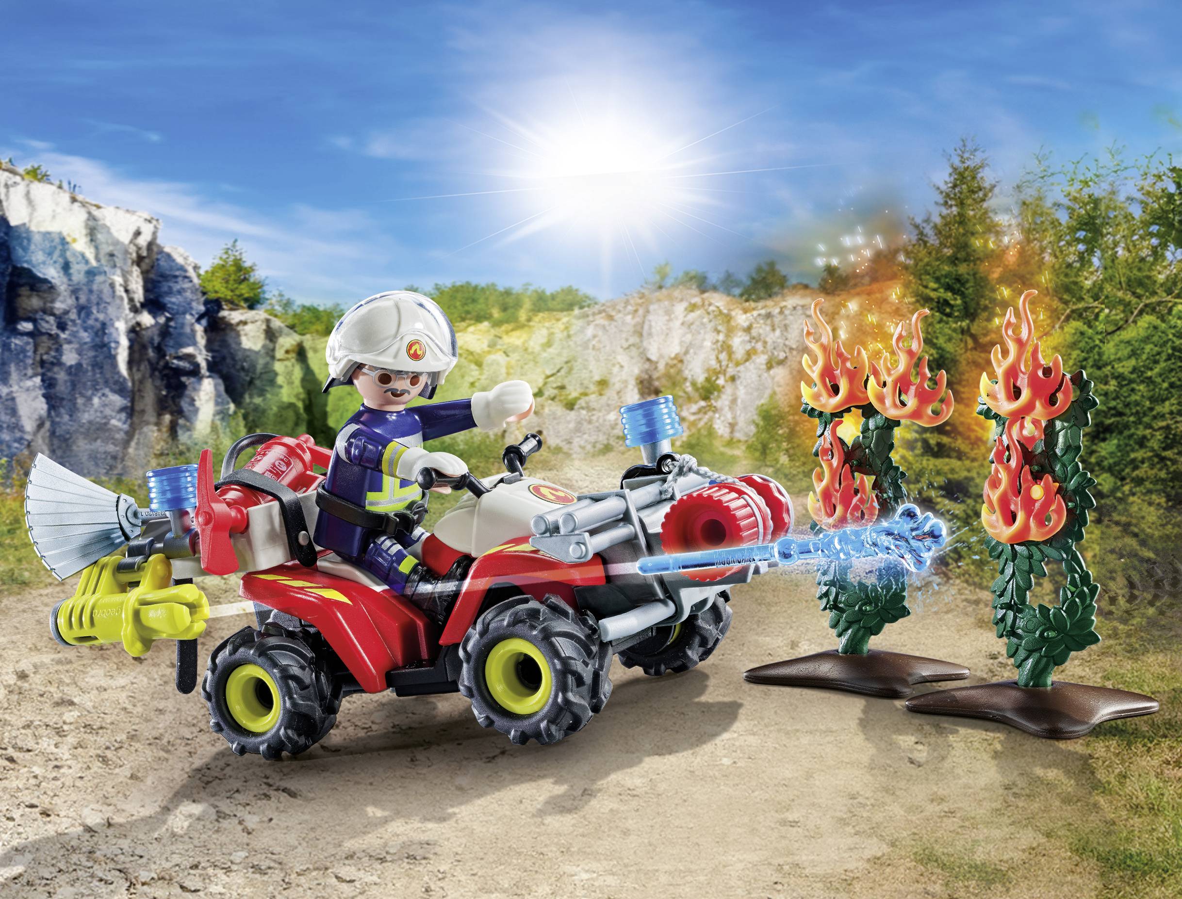 Playmobil® ACT!ON HEROES Feuerwehr Quad löscht Heckenbrand 71825