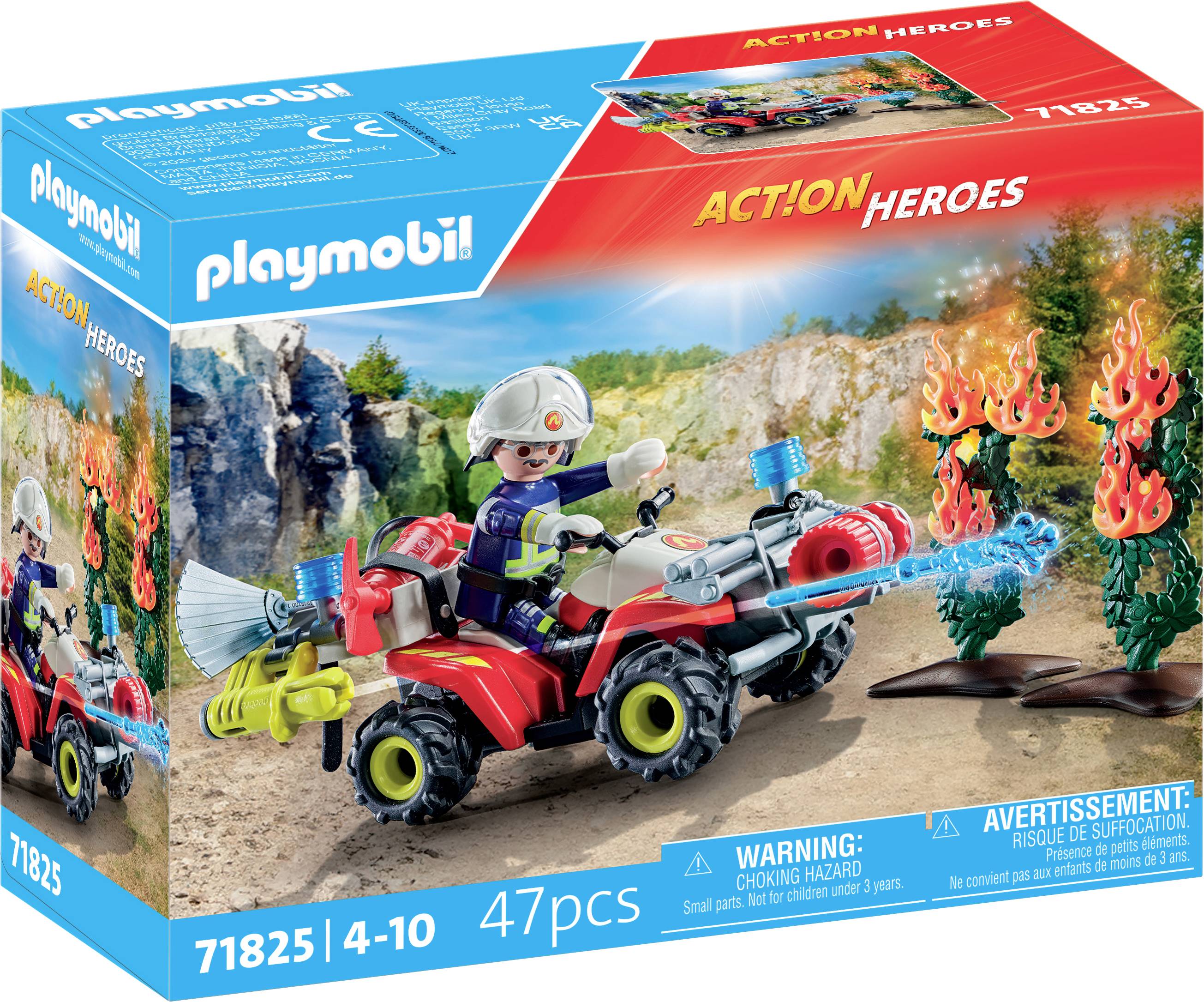 Playmobil® ACT!ON HEROES Feuerwehr Quad löscht Heckenbrand 71825