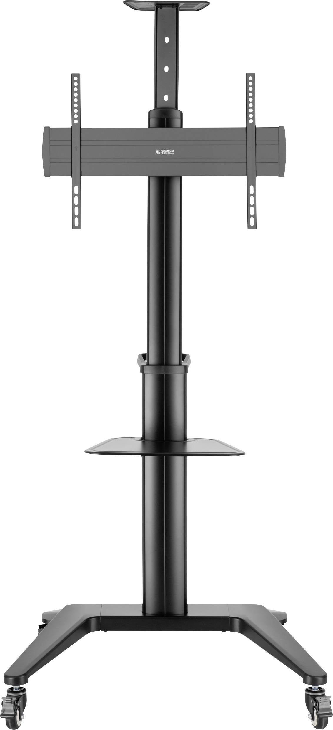 SpeaKa Professional SP-TVC-1400 TV-Rollwagen Höhenverstellbar, Geräteablage 94,0cm (37") - 190,5cm (75") Bodenständer, Querformat