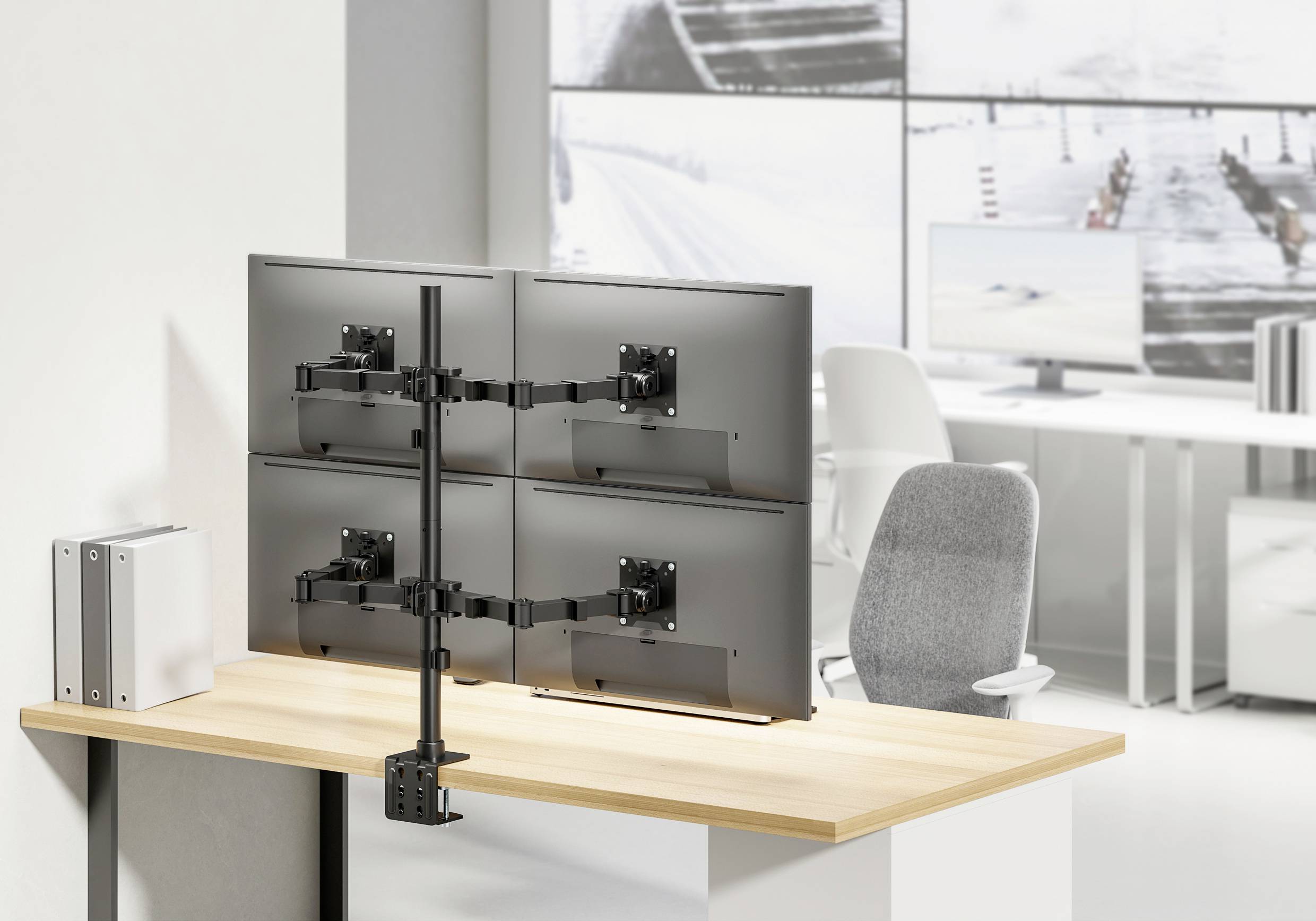 SpeaKa Professional SP-MM-541 4fach Monitor-Tischhalterung 43,2cm (17") - 88,9cm (35") Schwarz Neigbar+Schwenkbar, Drehbar