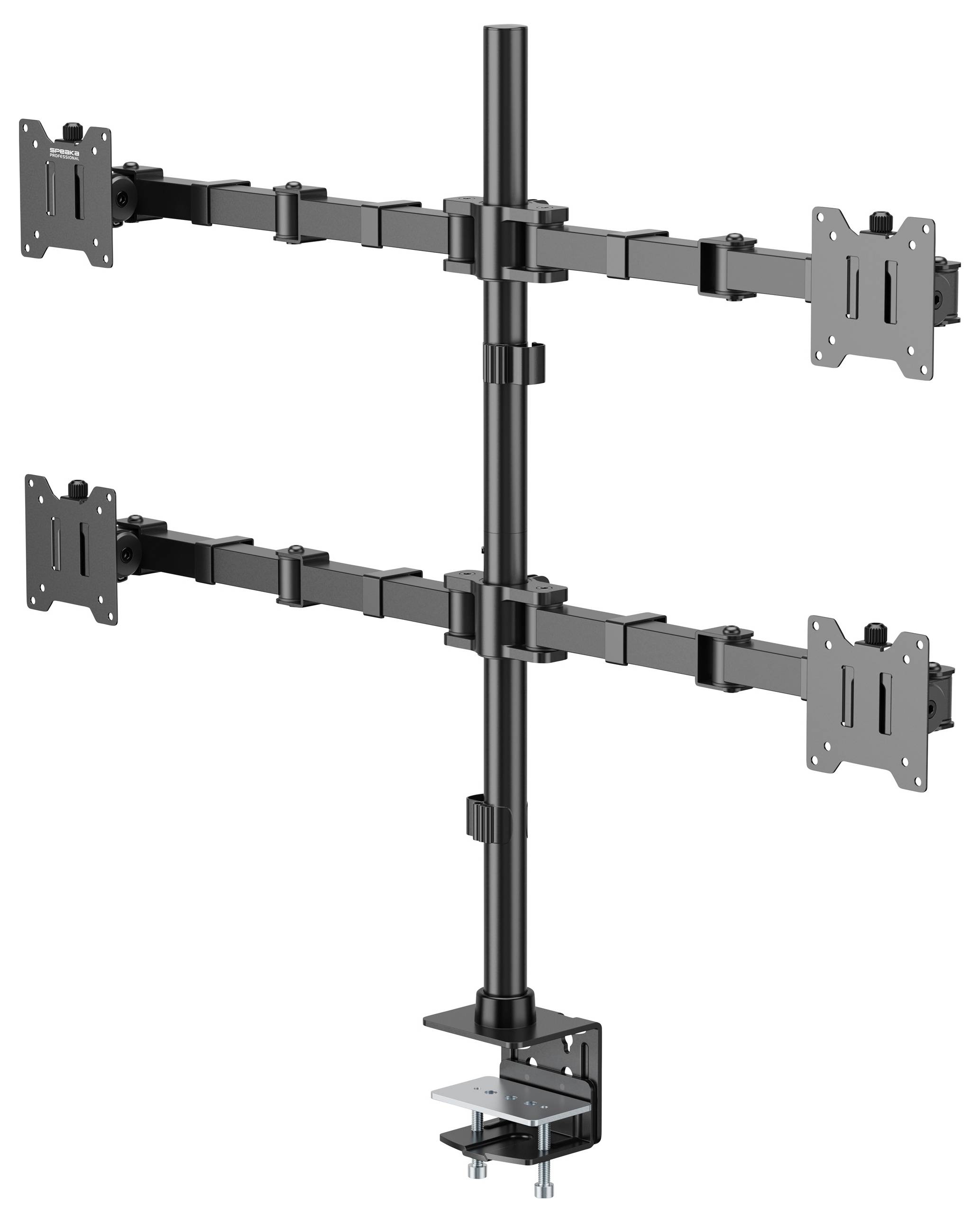 SpeaKa Professional SP-MM-541 4fach Monitor-Tischhalterung 43,2cm (17") - 88,9cm (35") Schwarz Neigbar+Schwenkbar, Drehbar