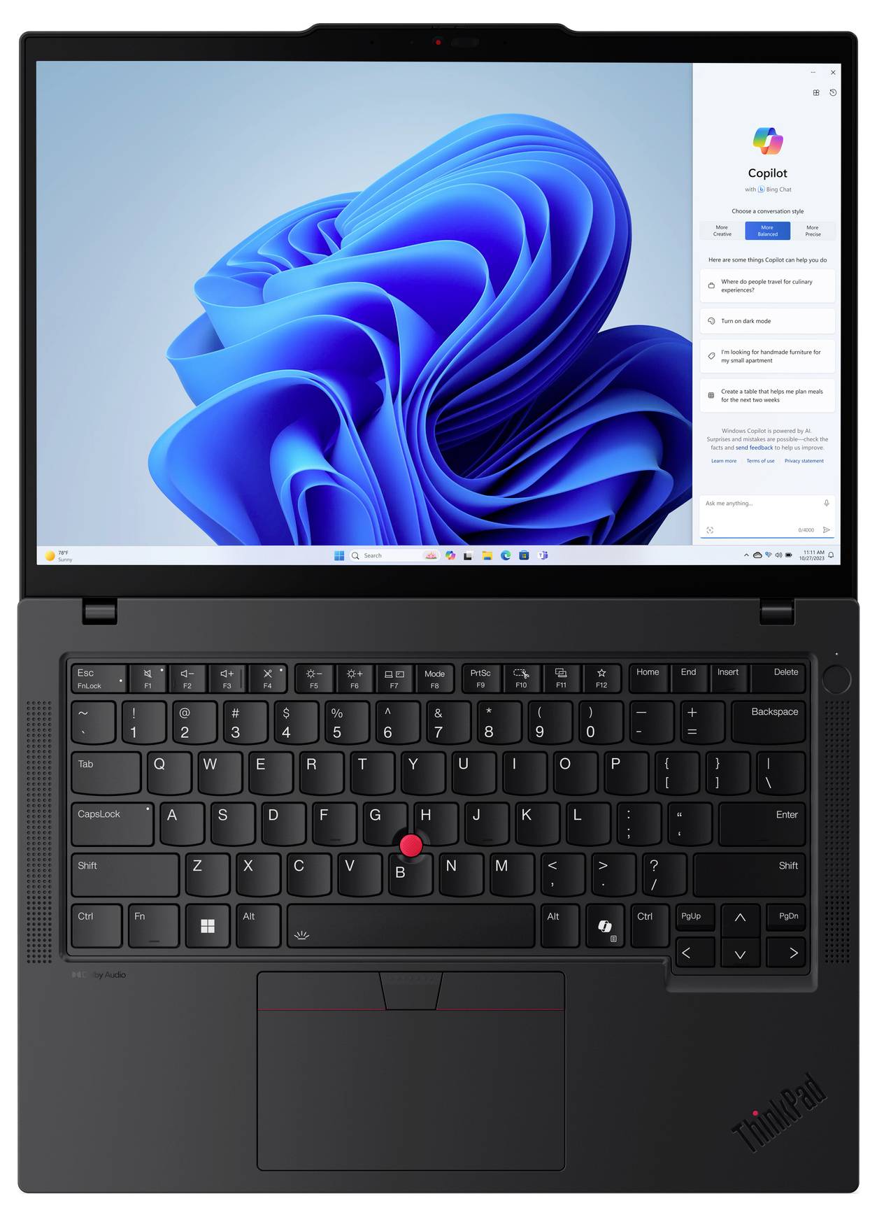 Lenovo Notebook ThinkPad T14 Gen 5 35.6cm (14 Zoll) WUXGA AMD Ryzen 7 Pro 8840U 32GB RAM 1TB SSD Deutsch, QWERTZ Schwarz 21MC003