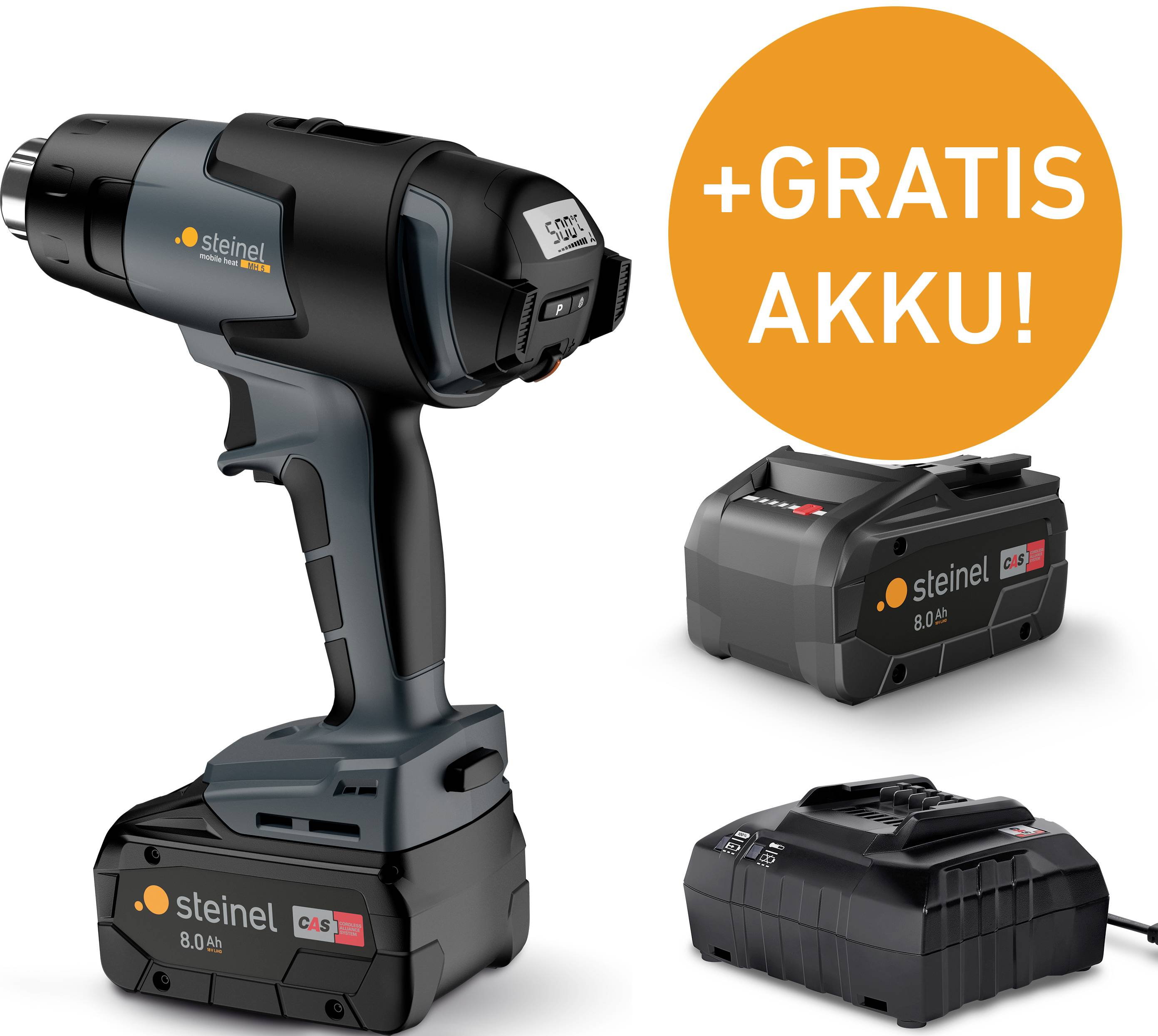 Steinel 066604 Set mobile heat 3 Heißluftgebläse inkl. 2. Akku, inkl. Koffer, inkl. Ladegerät